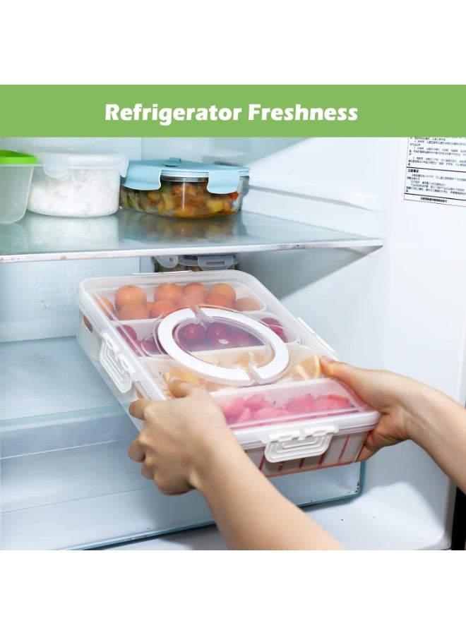 SYOSI Airtight Food Storage Containers, Large Capacity Refrigerator Organizers with Removable Colanders, Drainable Fruit and Vegetable Keepers for Snacks, Salads, Meal Prep, Kitchen Organization - Image 2